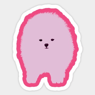 Pink Fluffy Dog Sticker